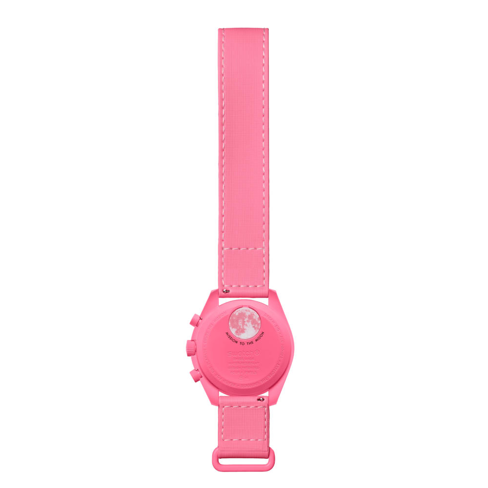 ساعت مچی سواچ مدل MISSION TO THE PINK MOONPHASE کد SO33P700